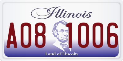 IL license plate A081006