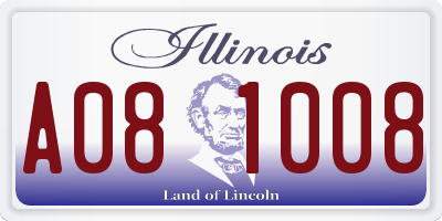 IL license plate A081008