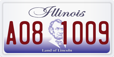 IL license plate A081009