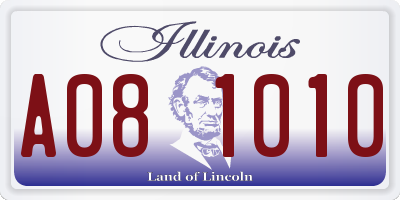 IL license plate A081010