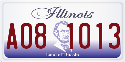 IL license plate A081013