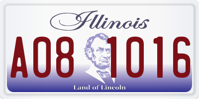 IL license plate A081016
