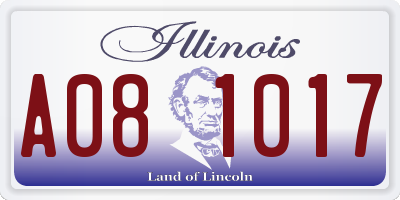 IL license plate A081017