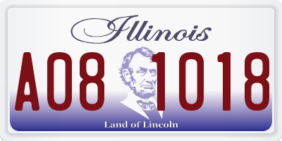 IL license plate A081018
