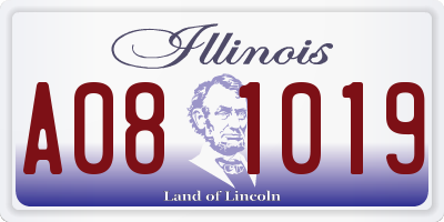 IL license plate A081019