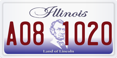 IL license plate A081020