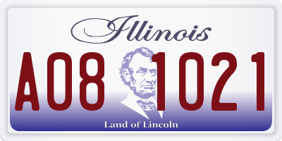 IL license plate A081021