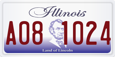 IL license plate A081024