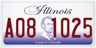 IL license plate A081025