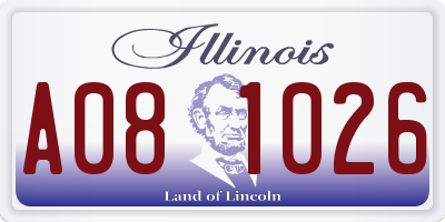 IL license plate A081026