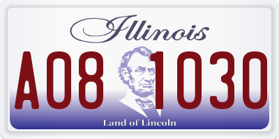 IL license plate A081030