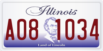 IL license plate A081034