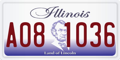 IL license plate A081036
