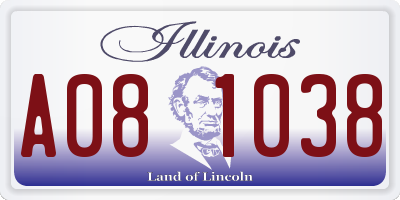 IL license plate A081038