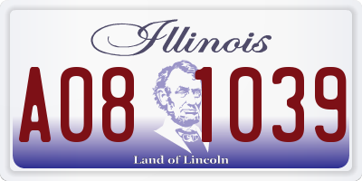 IL license plate A081039