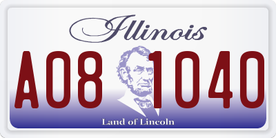 IL license plate A081040