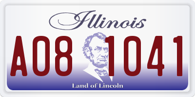 IL license plate A081041
