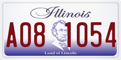IL license plate A081054