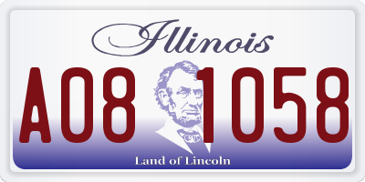 IL license plate A081058