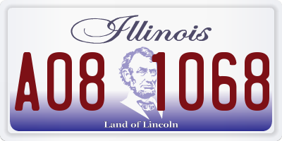 IL license plate A081068