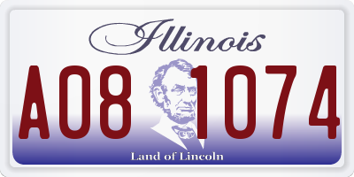 IL license plate A081074