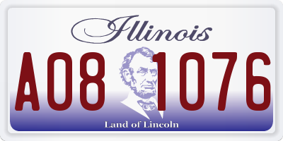 IL license plate A081076