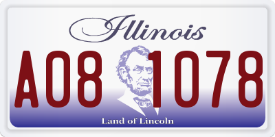 IL license plate A081078