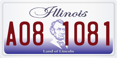 IL license plate A081081
