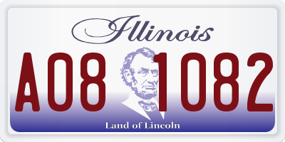 IL license plate A081082