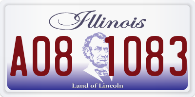 IL license plate A081083