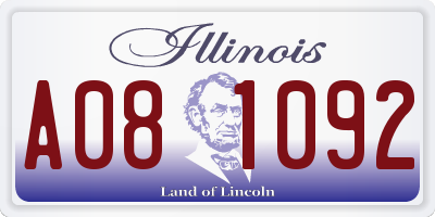 IL license plate A081092