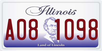 IL license plate A081098