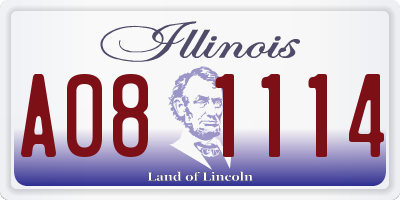 IL license plate A081114