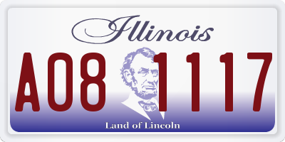 IL license plate A081117