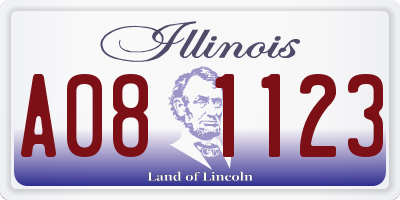 IL license plate A081123