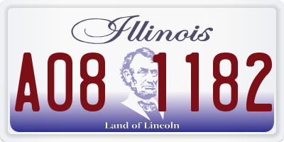 IL license plate A081182