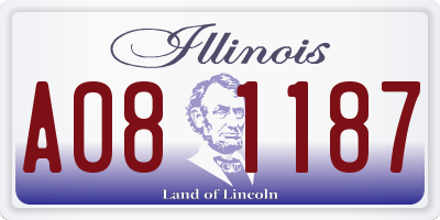 IL license plate A081187