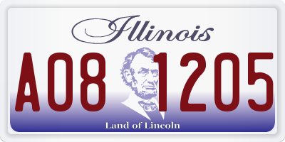 IL license plate A081205