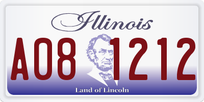 IL license plate A081212