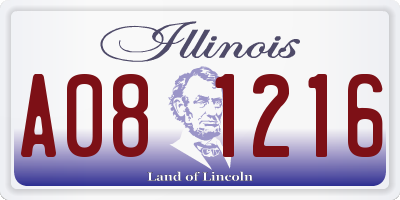 IL license plate A081216