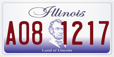IL license plate A081217