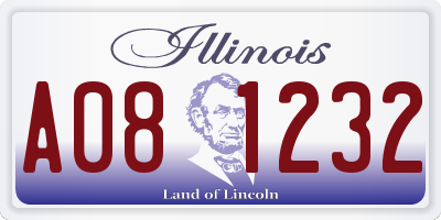 IL license plate A081232
