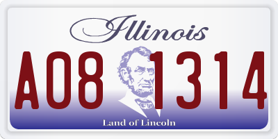 IL license plate A081314