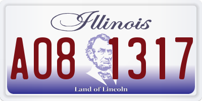IL license plate A081317