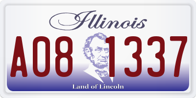 IL license plate A081337