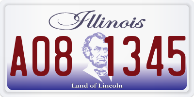 IL license plate A081345
