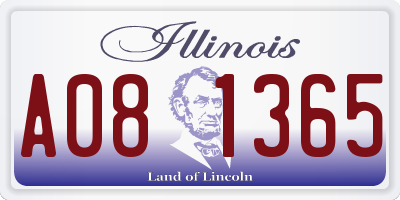IL license plate A081365
