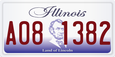 IL license plate A081382