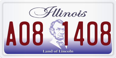 IL license plate A081408