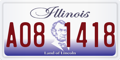 IL license plate A081418